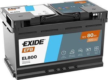 Автомобильный аккумулятор EXIDE Start-Stop EFB 6СТ-80Ah АзЭ 800A EN EL800 (3661024035705) AA-76061 фото