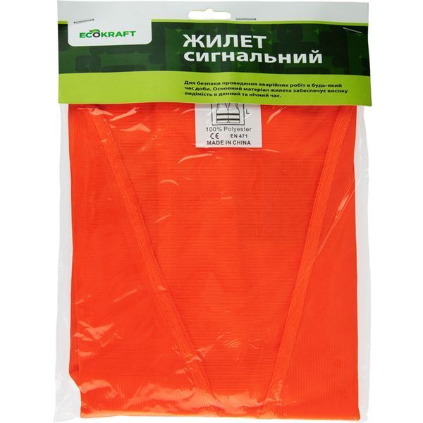 Жилет аварийный EcoKraft оранжевый AJA11 (6900514220694) AJA11-1 фото