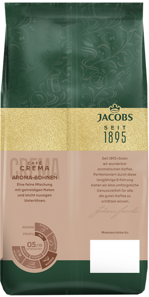 Кава в зернах Jacobs Cafe Crema 500г 31541 фото