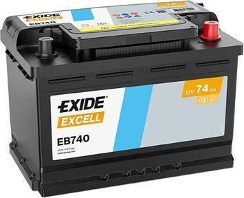 Автомобильный аккумулятор EXIDE Excell 6СТ-74Ah АзЭ 680A EN EB740 (3661024034555) AA-5111 фото