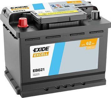 Автомобильный аккумулятор EXIDE Excell 6СТ-62Ah Аз 540A EN EB621 (3661024034548) AA-5110 фото
