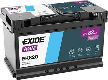 Автомобильный аккумулятор EXIDE START-STOP AGM 6СТ-82Ah АзЕ 800А EN EK820 (3661024037914) AA-154099 фото