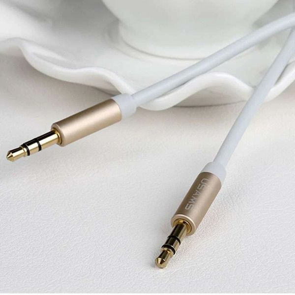 Кабель USAMS аудио AUX 3.5 mm - 3.5 mm 1 м Белый (6958444996882) YP102 фото