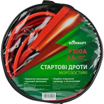 Старт-кабель EcoKraft ASK12 200А 2,5м для запуску автомобіля (6901404160168) ASK12 фото