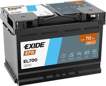 Автомобильный аккумулятор EXIDE Start-Stop EFB 6СТ-70Ah АзЭ 760A EN EL700 (3661024035699) AA-69561 фото