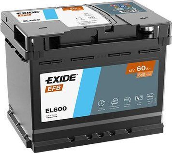 Автомобильный аккумулятор EXIDE Start-Stop EFB 6СТ-60Ah АзЭ 640A EN EL600 (3661024035682) AA-76019 фото