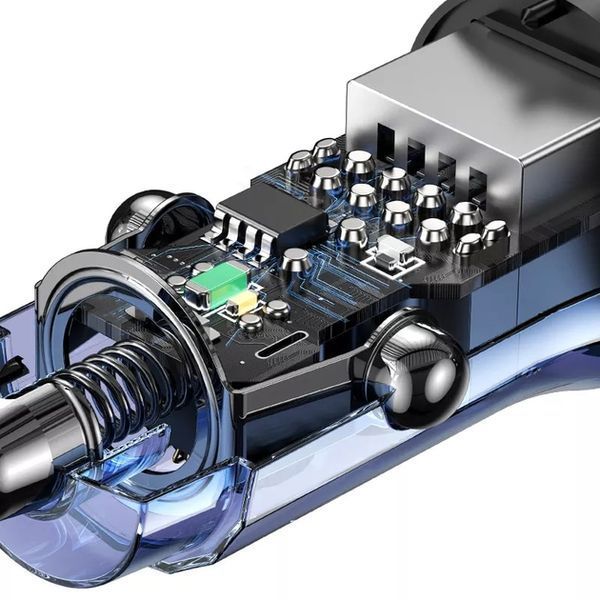 Автомобільний зарядний пристрій Usams 15W роз&rsquo;єми USB та USB Синій (6958444901251) CC162CC02 фото