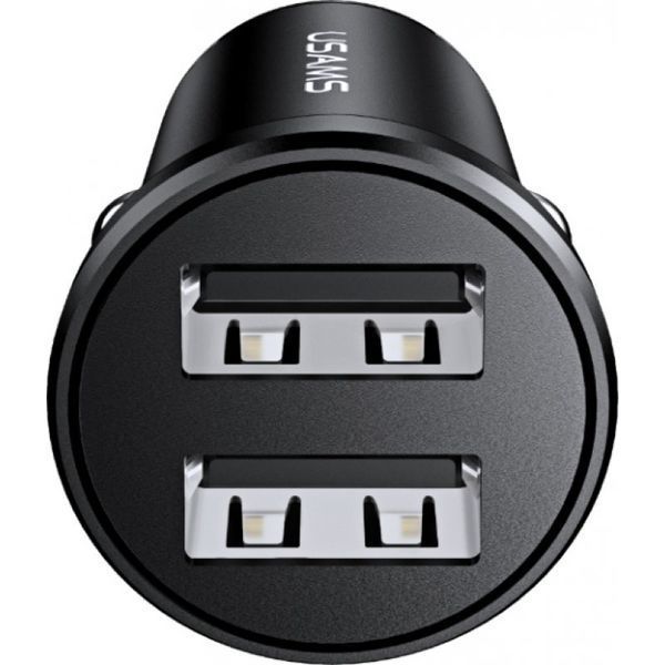 Автомобильное зарядное устройство Usams US-CC114 C20 2.4A Dual USB Black (6958444924731) CC114TC01 фото