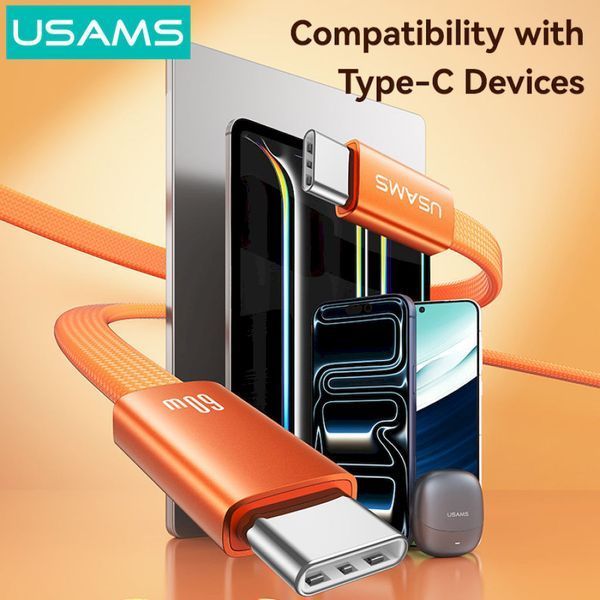 Дріт для зарядки та передачі данних SJ783 U96 60W Type-C to Type-C Ultra-thin Charging & Data Cable (6958444997421) SJ783USB01 фото