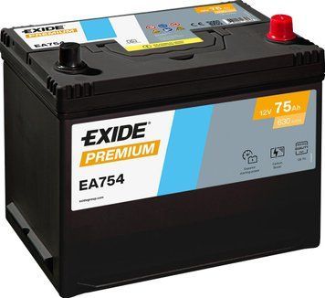 Автомобильный аккумулятор EXIDE Premium 6СТ-75Ah АзЭ ASIA 630A EN EA754 (3661024034166) AA-4784 фото