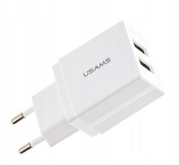 Мережевий зарядний пристрій Usams US-CC090 T24 2.1A Dual USB Travel Charger білий (6958444982588) CC90TC01 фото