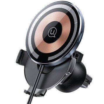 Автотримач з бездротовою зарядкою Usams CD164 15W 2in1 Magnetic Car Wireless Charger Transparent CD164DZ02 (6958444901664) CD164DZ02 фото