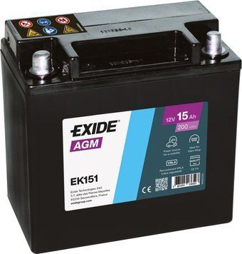 Мото аккумулятор EXIDE Start-Stop Auxiliary 6СТ-15Ah Аз 12В 200А EN EK151 (3661024036597) AA-76103 фото