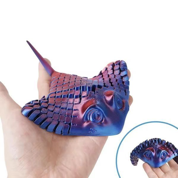 Игрушка антистресс 3D печатный подвижный скат из PLA 14.5 см Фиолетовый (6901560892521) WJ2005-1 фото