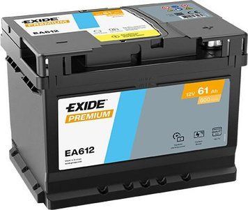 Автомобильный аккумулятор EXIDE Premium Carbon Boost 6СТ-61Ah АзЕ 600A EN EA612 (3661024034272) AA-76101 фото