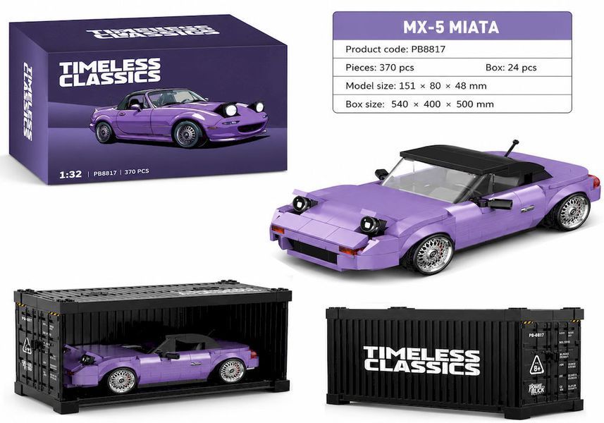 Конструктор родстер EXPERT TRADE Timeless Classics 1:32, 370 деталей, коллекционная модель с контейнером-витриной PB8817 фото